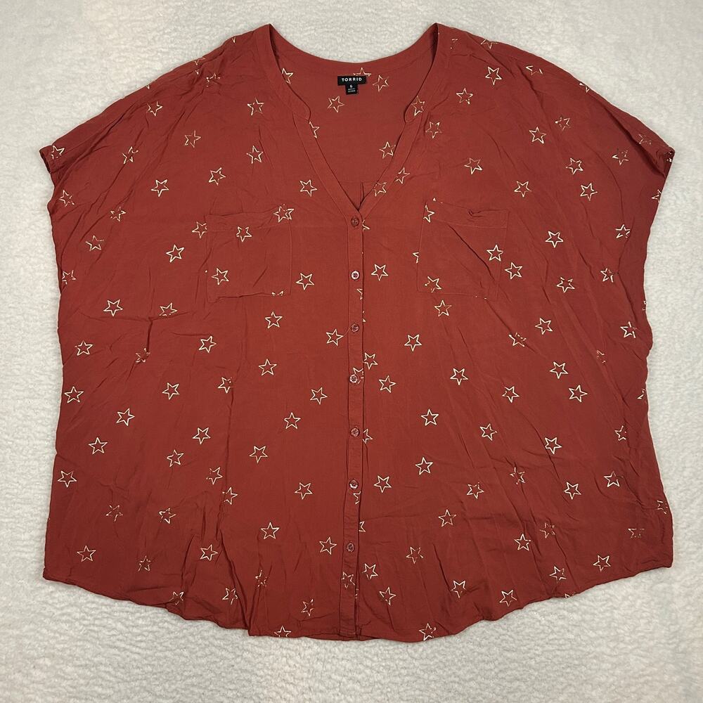 Torrid Size 6x Harper Challis Button-Front Dolman… - image 1